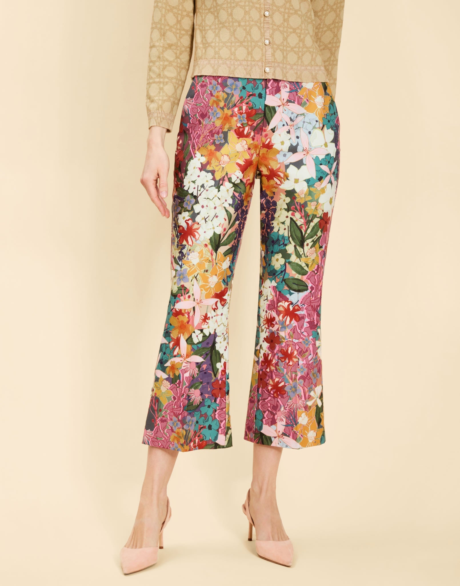 Tuxedo Crop Kick Pants in Midnight Meadows