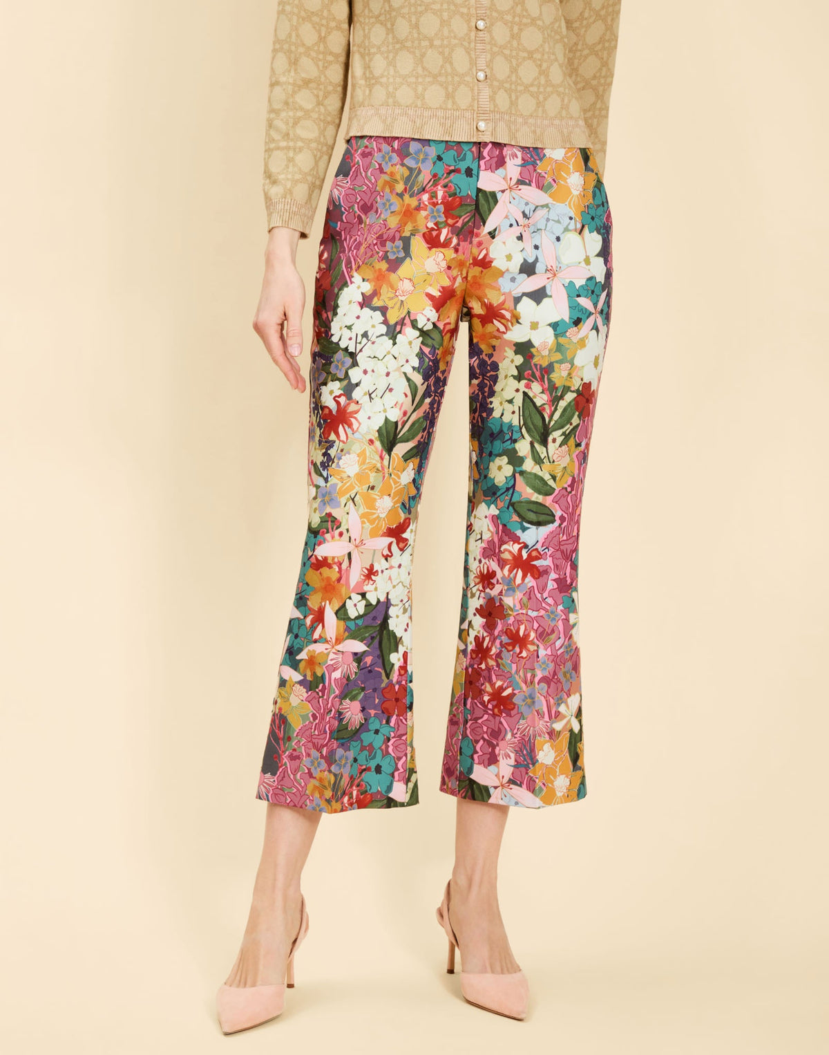 Tuxedo Crop Kick Pants in Midnight Meadows
