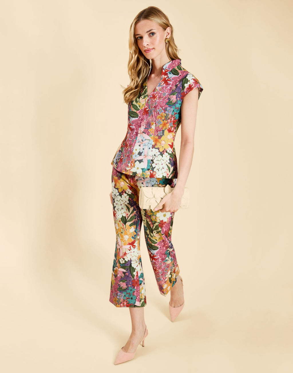 Tuxedo Crop Kick Pants in Midnight Meadows