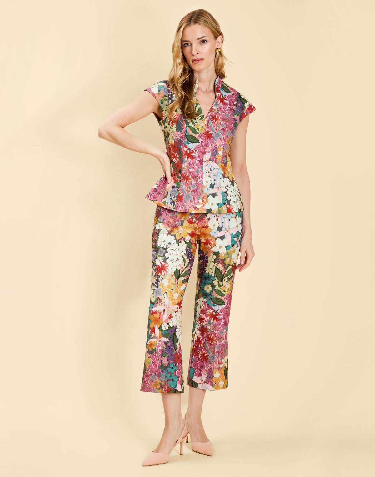 Tuxedo Crop Kick Pants in Midnight Meadows