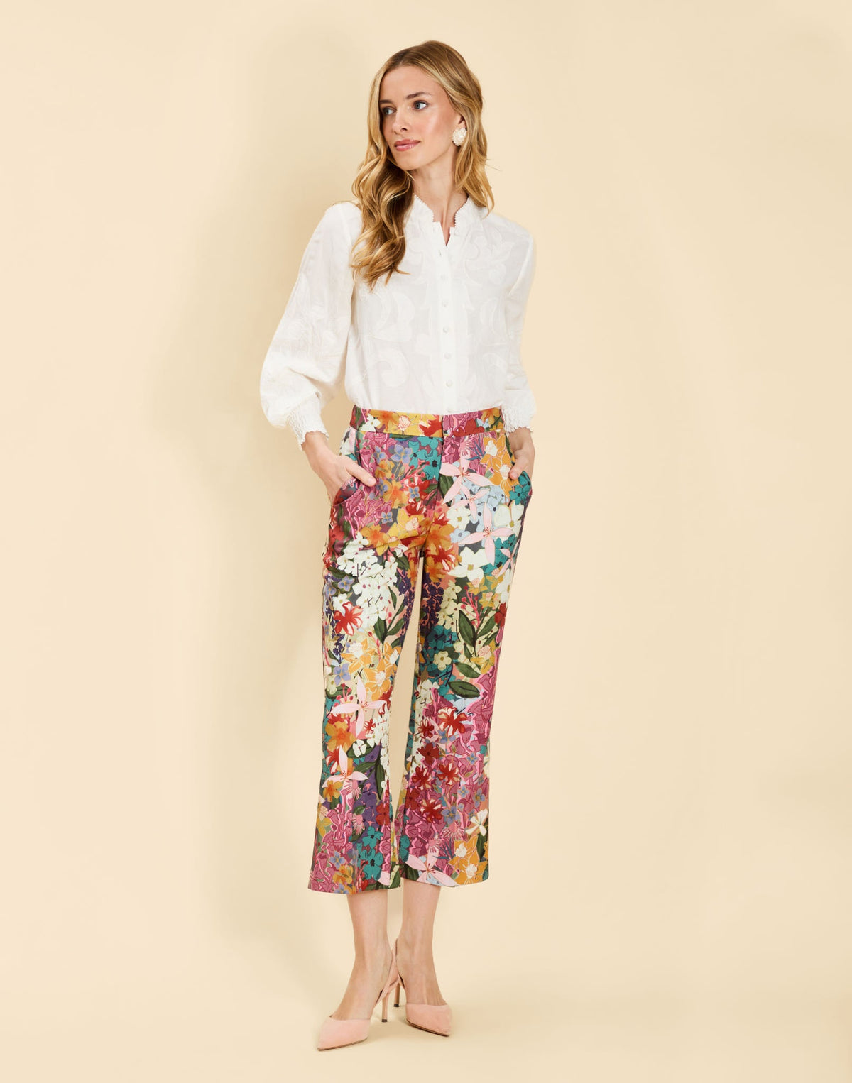 Tuxedo Crop Kick Pants in Midnight Meadows
