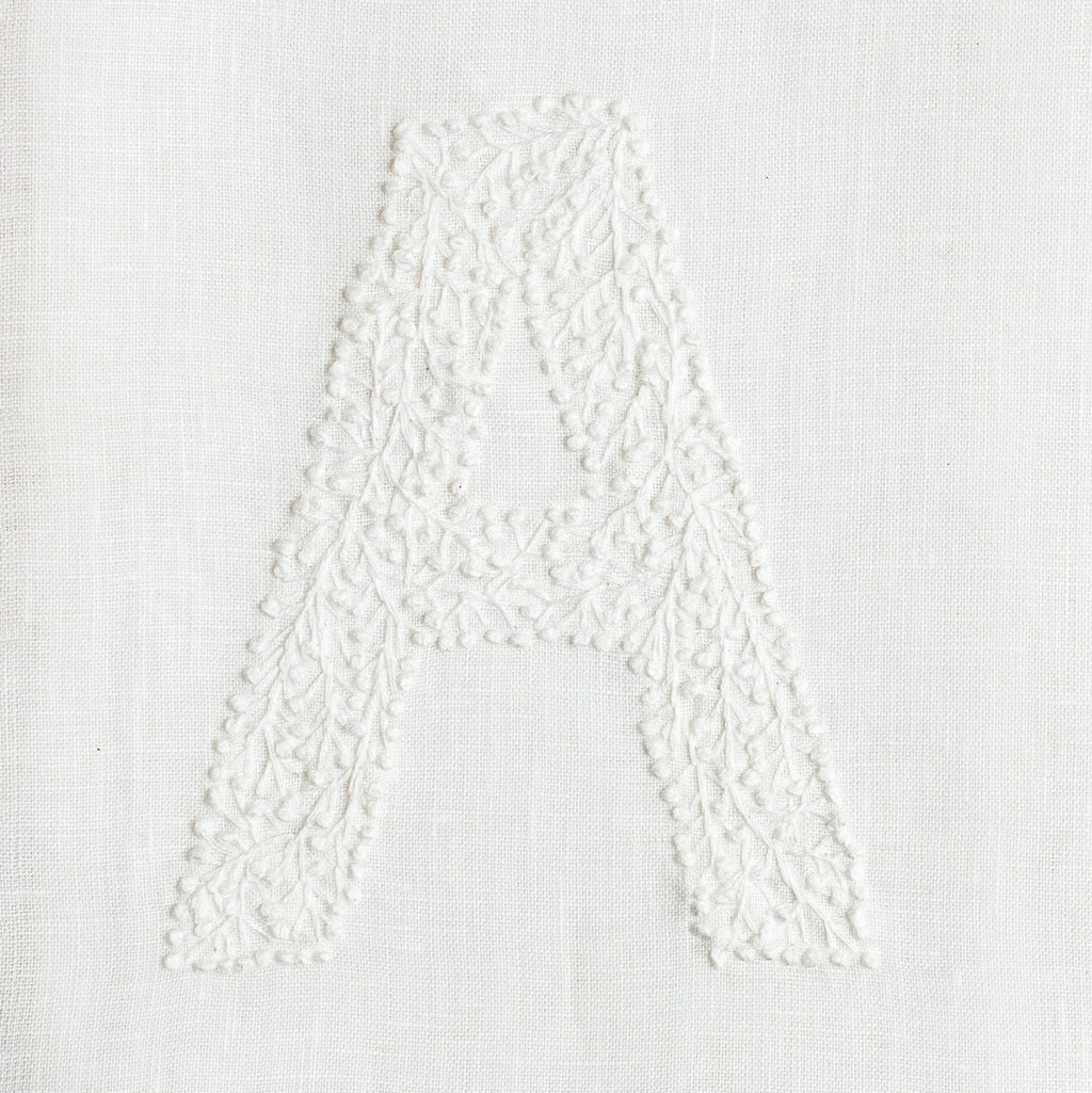 Monogram Twig Hand Towel in White