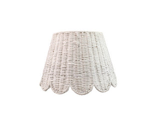 Twisted Paper Lampshade Scalloped in White