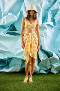 Sarong in Still Life Symphony styled with the matching bikini set.