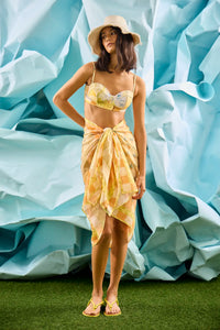 Sarong in Still Life Symphony styled with the matching bikini set.