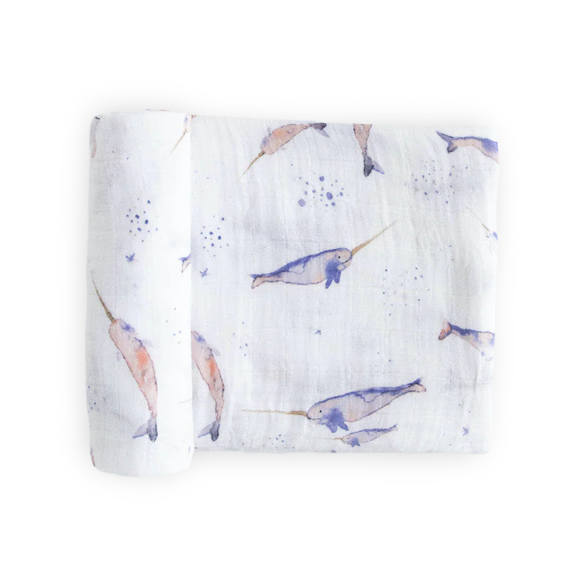 Cotton Muslin Swaddle Blanket - Narwhal