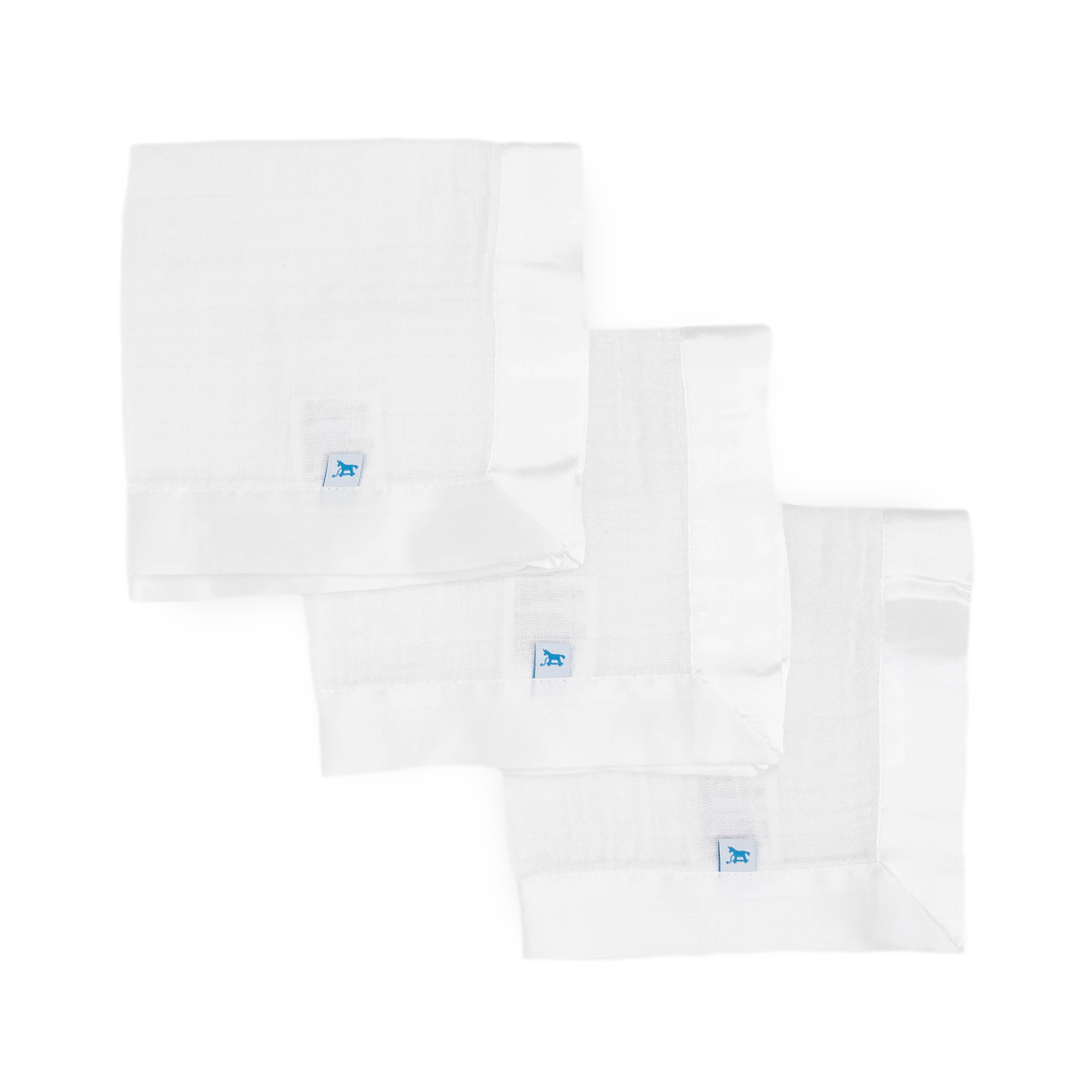 Cotton Muslin Security Blanket 3 Pack - White
