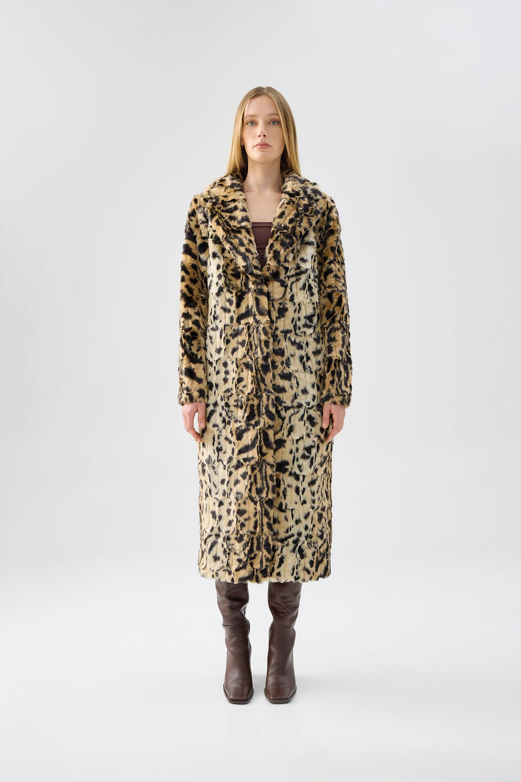 Long Song Coat in Light Leopard