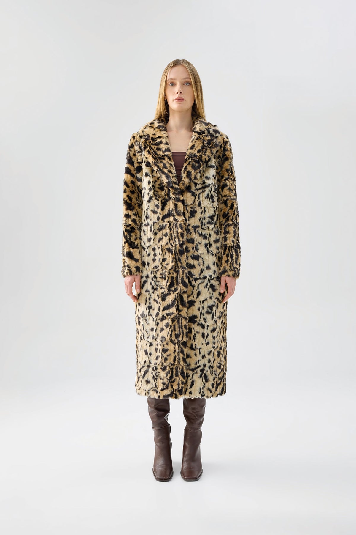 Long Song Coat in Light Leopard