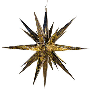 Kurt Adler 24" Warm White LED Silver Crackle Moravian Star