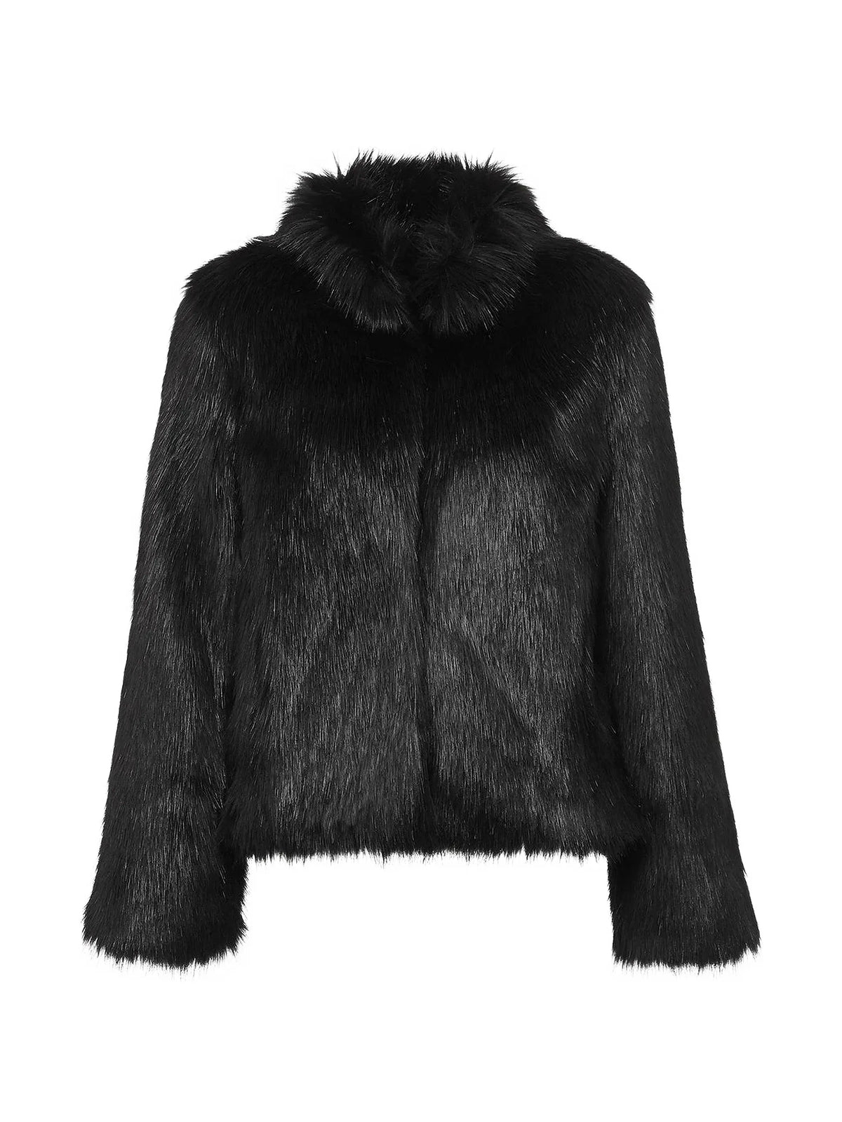 Fur Delish Jacket in Black flat front