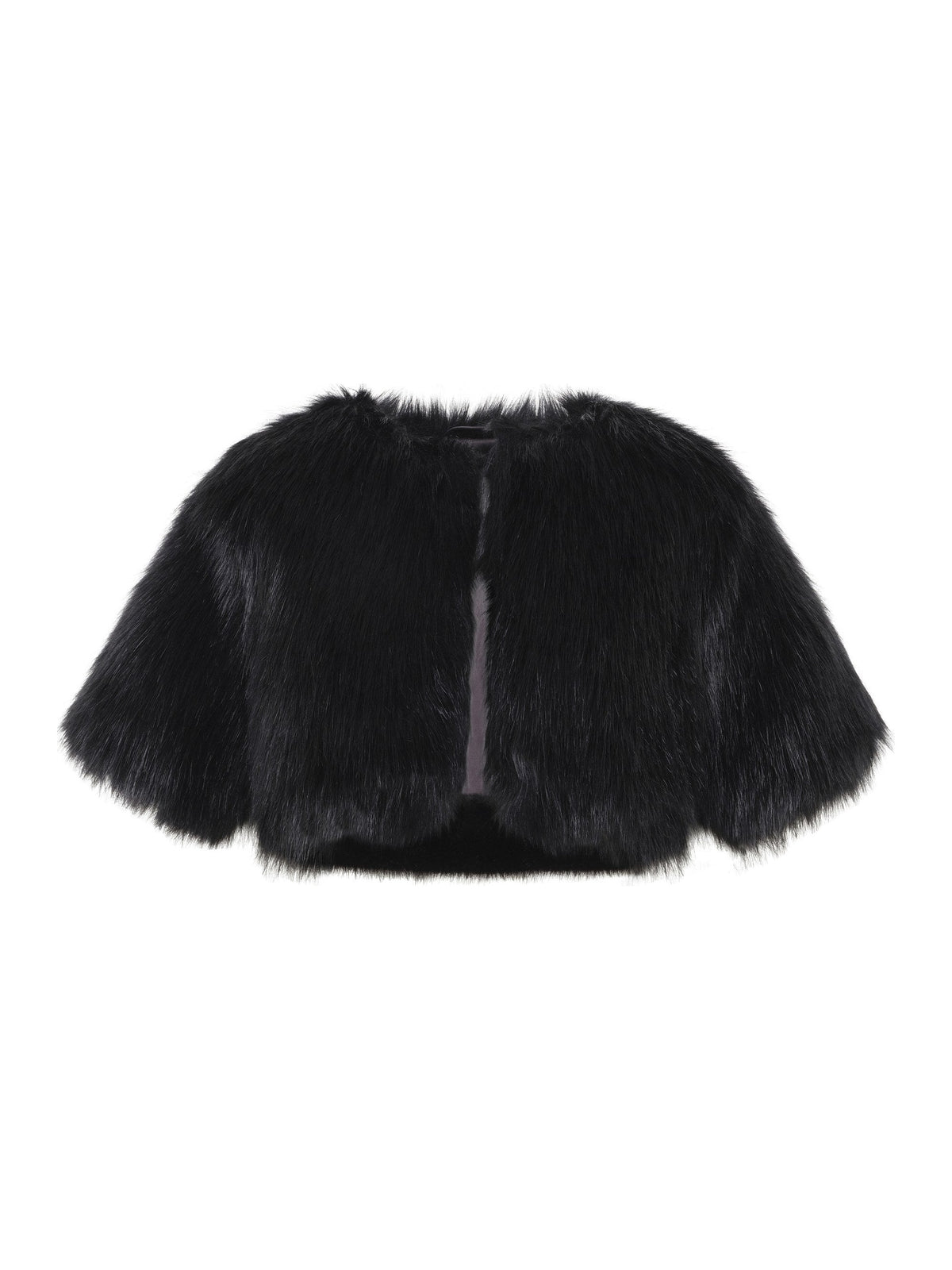Love a Fur Bolero in Black flat front