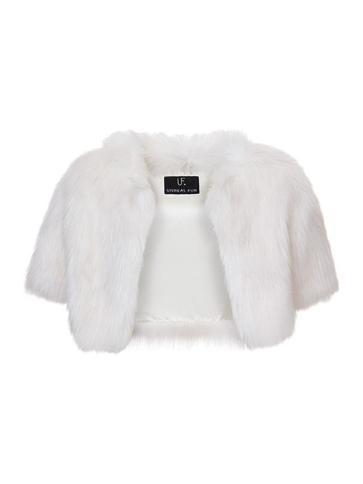 Love a Fur Bolero in Ivory flat front