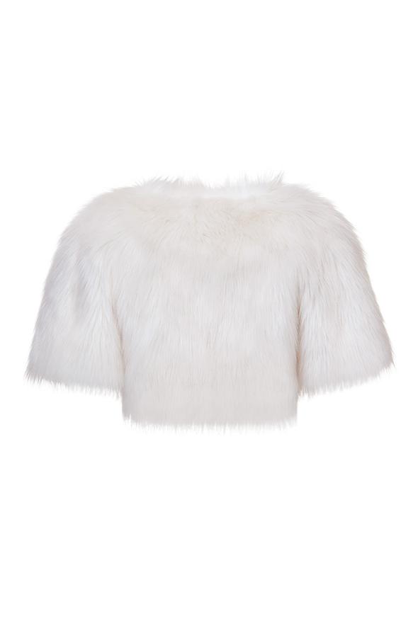 Love a Fur Bolero in Ivory flat back