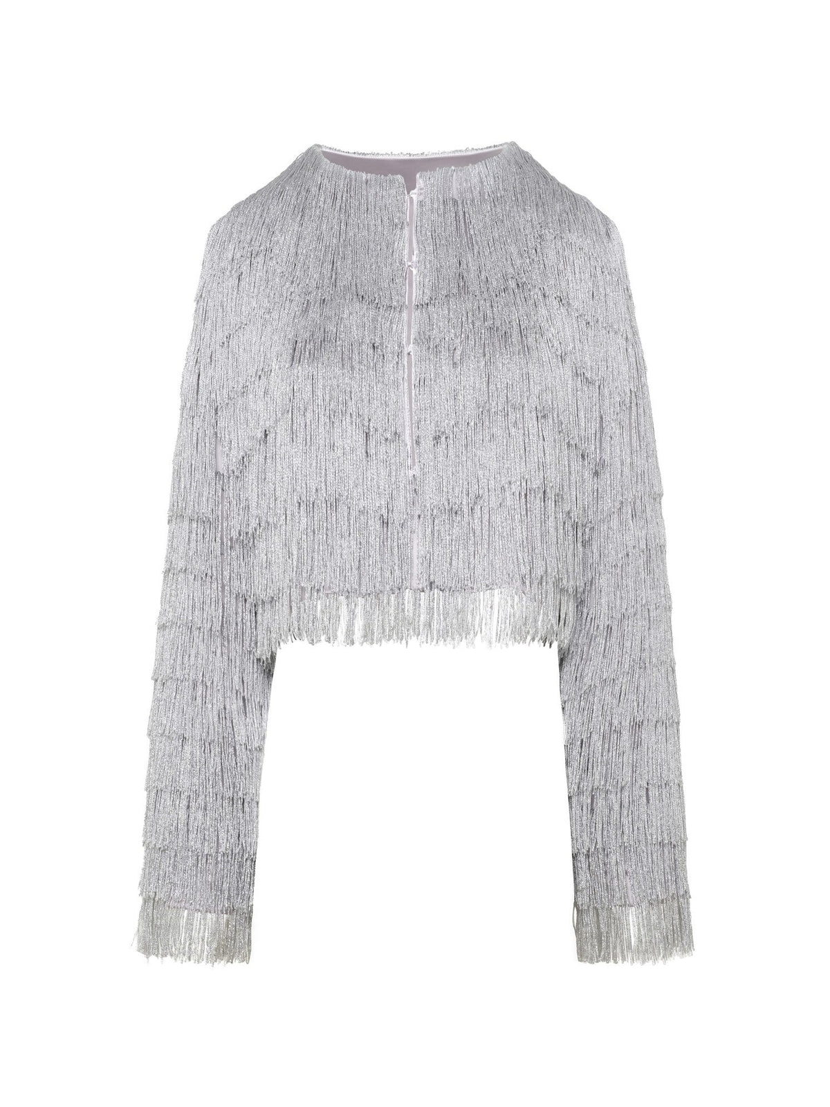 Copacabana Jacket in Silver flat front
