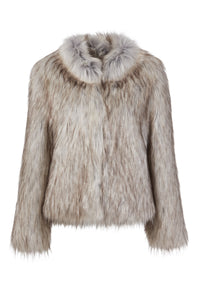 Fur Delish Jacket in Natural flat front