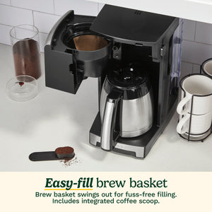 Personal Brew 10-Cup Thermal Coffee Maker in Black and Stainless