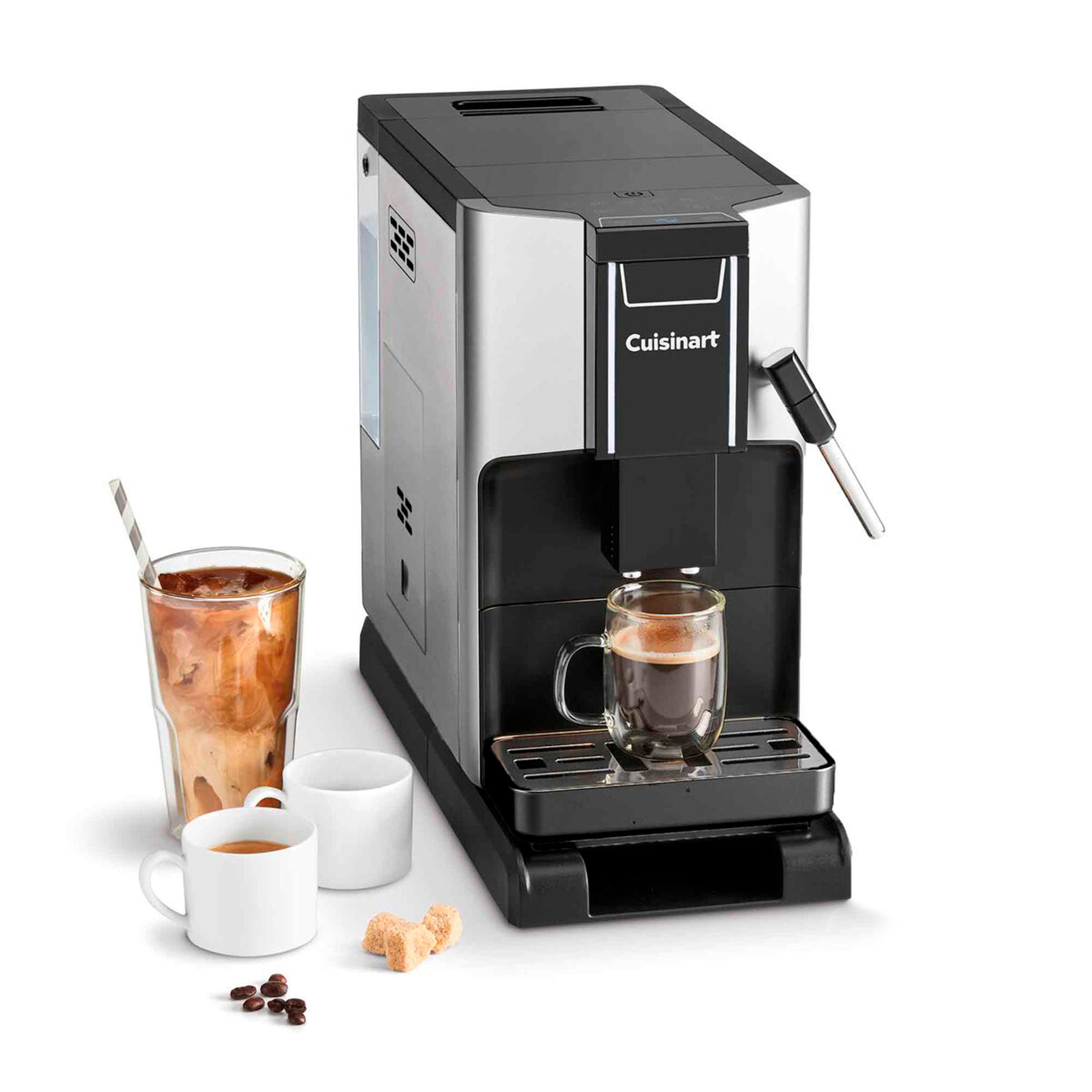 Espresso Bar Fully Automatic Espresso Machine in Black and Silver