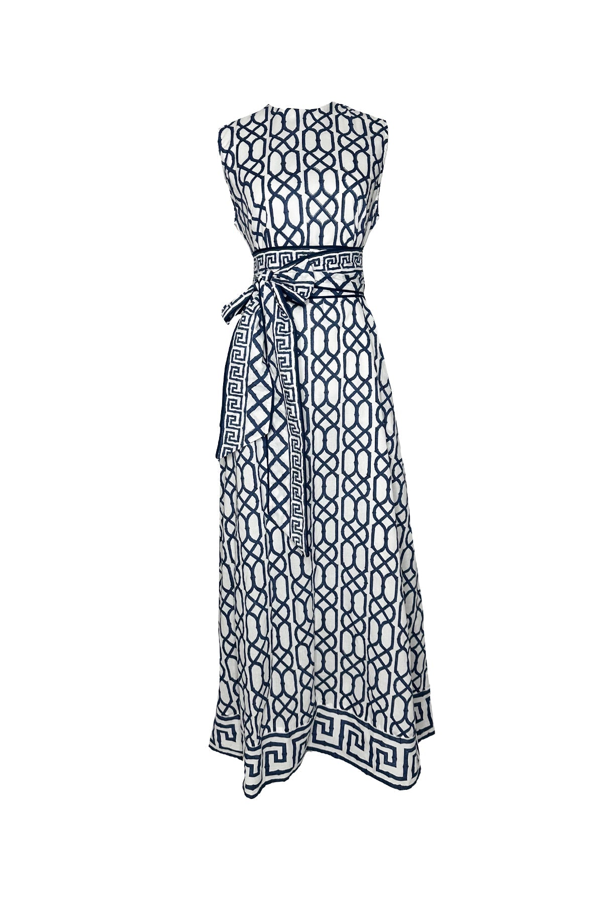 Tibi Dress in Navy Bamboo