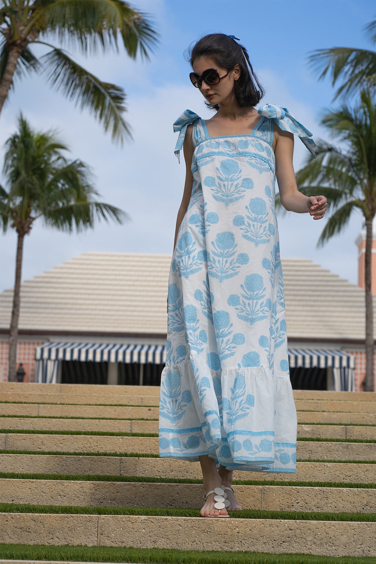 Seaside Sundress in Baby Blue Marigold
