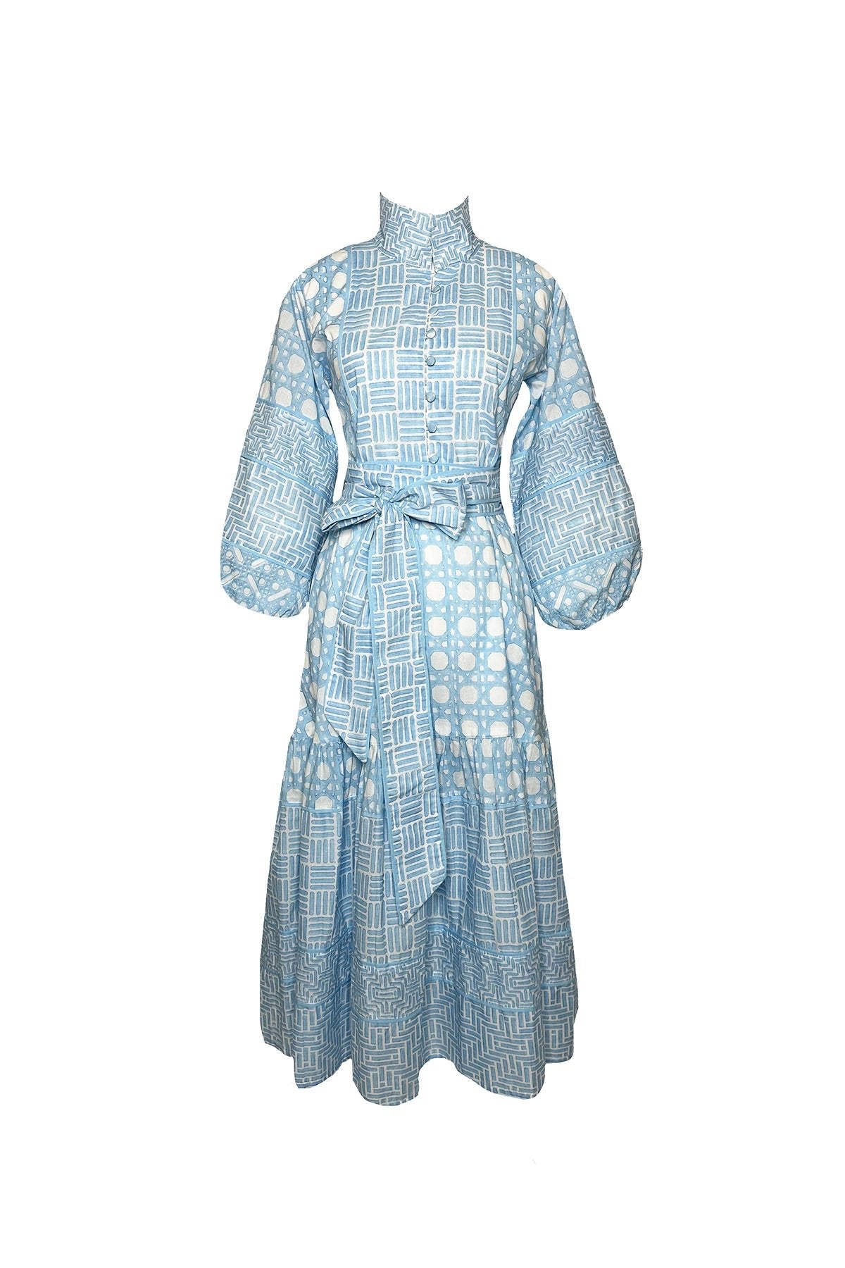 Flounce Dress in Baby Blue Caning