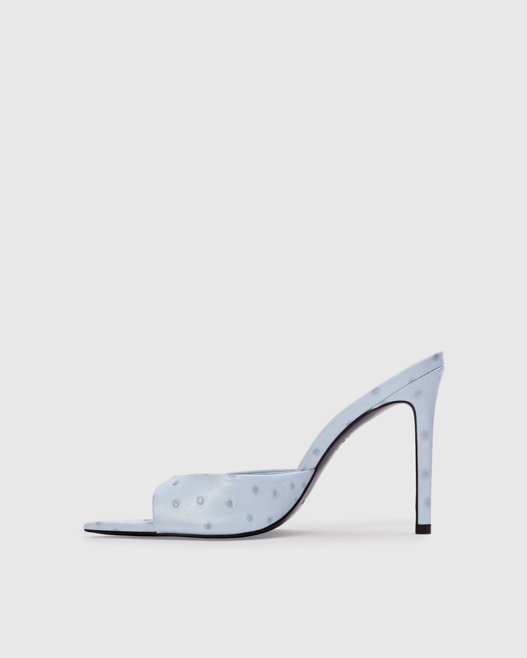 Brea 100 Mule in Sky Ostrich Leather