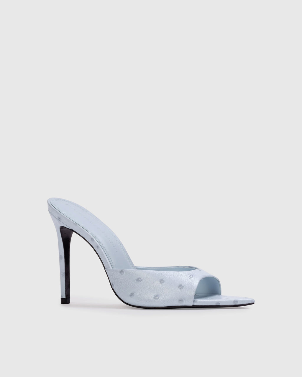 Brea 100 Mule in Sky Ostrich Leather