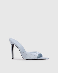 Brea 100 Mule in Sky Ostrich Leather