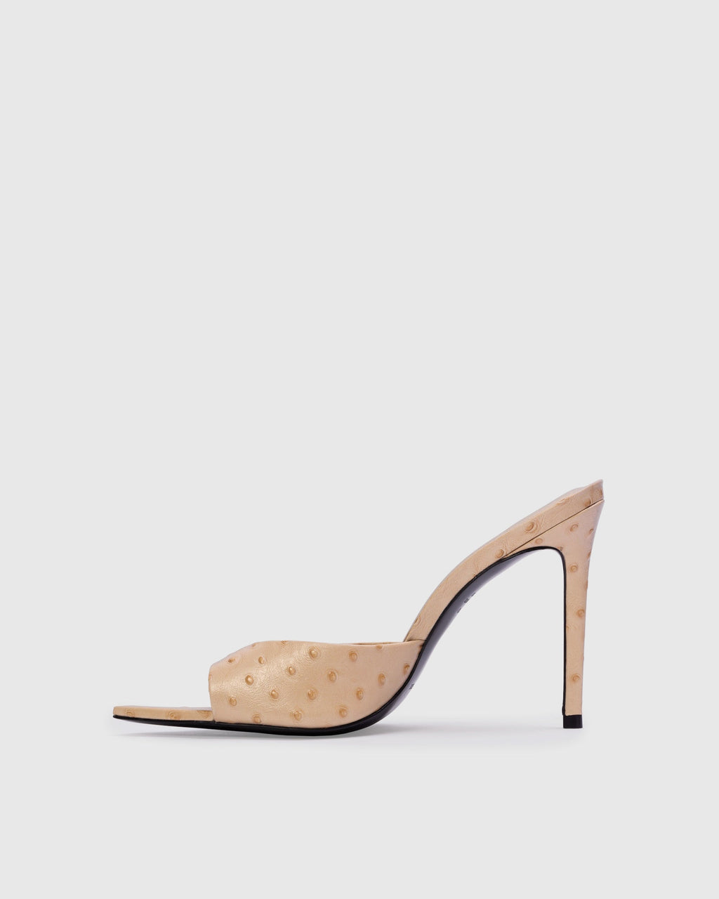 Brea 100 Mule in Nude Ostrich Leather