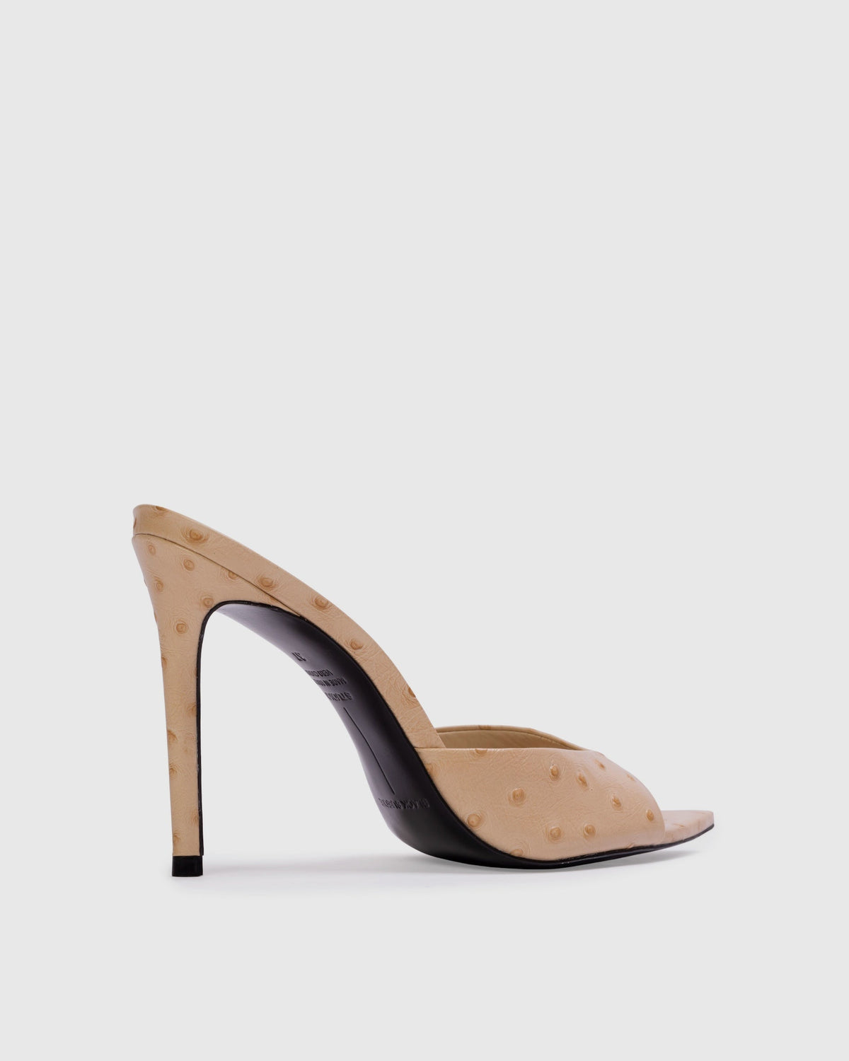 Brea 100 Mule in Nude Ostrich Leather