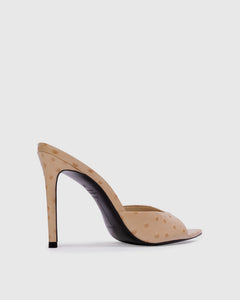 Brea 100 Mule in Nude Ostrich Leather