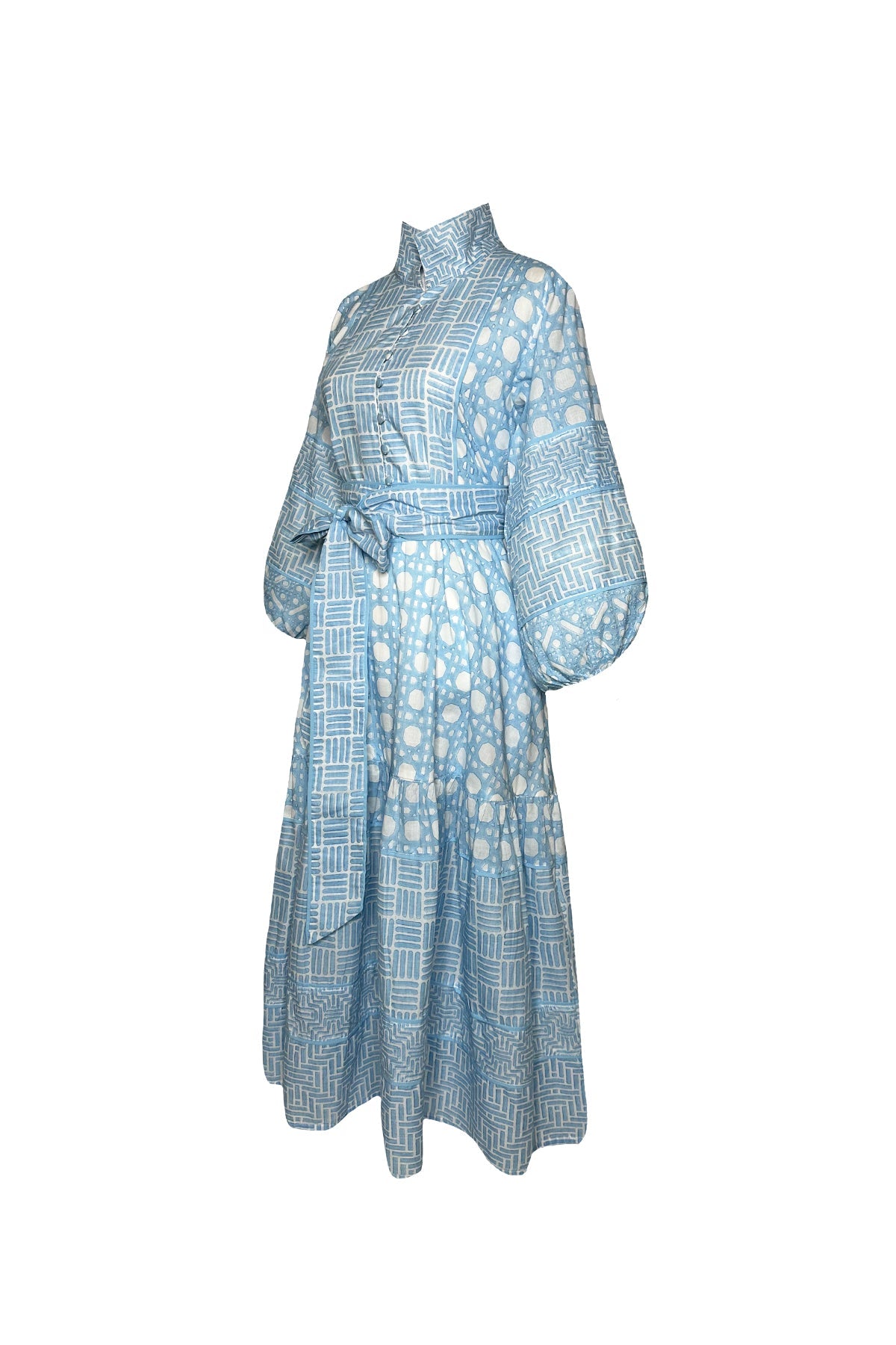 Flounce Dress in Baby Blue Caning