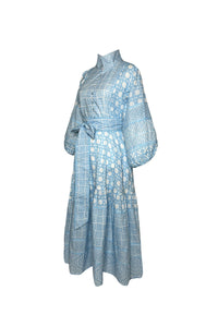 Flounce Dress in Baby Blue Caning