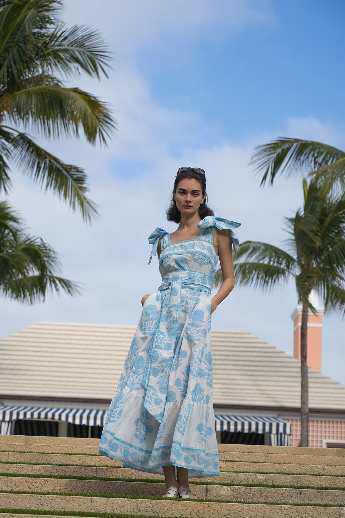 Seaside Sundress in Baby Blue Marigold