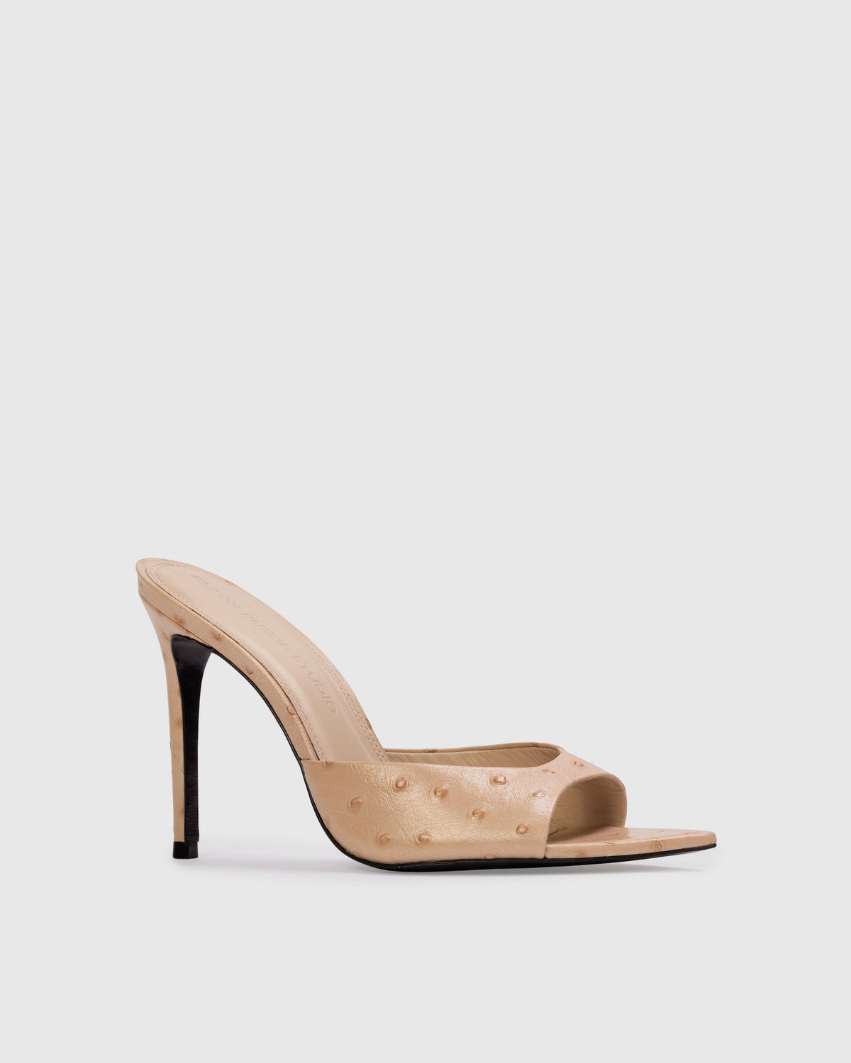 Brea 100 Mule in Nude Ostrich Leather