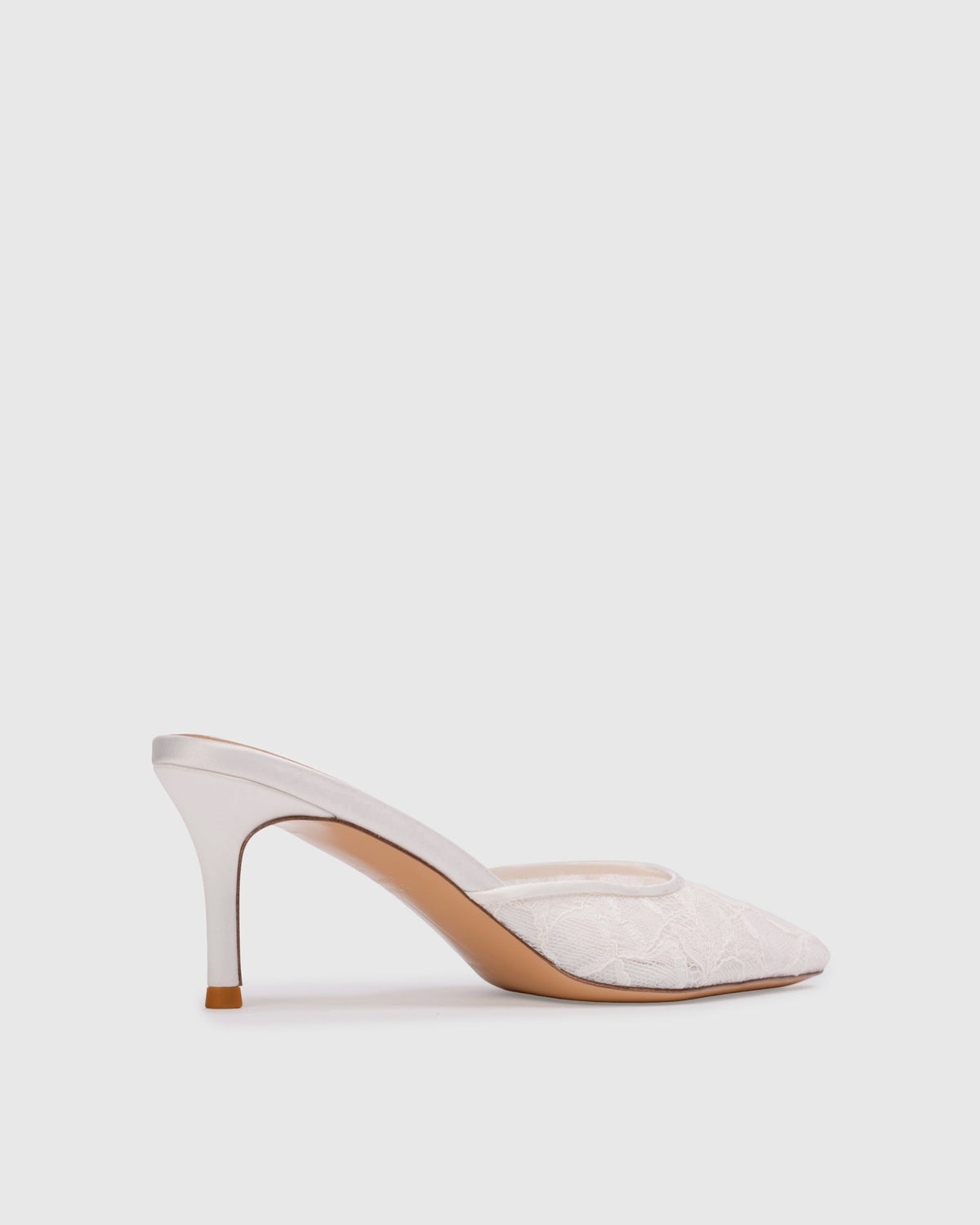 Jayla 70 Mule in White Floral Lace