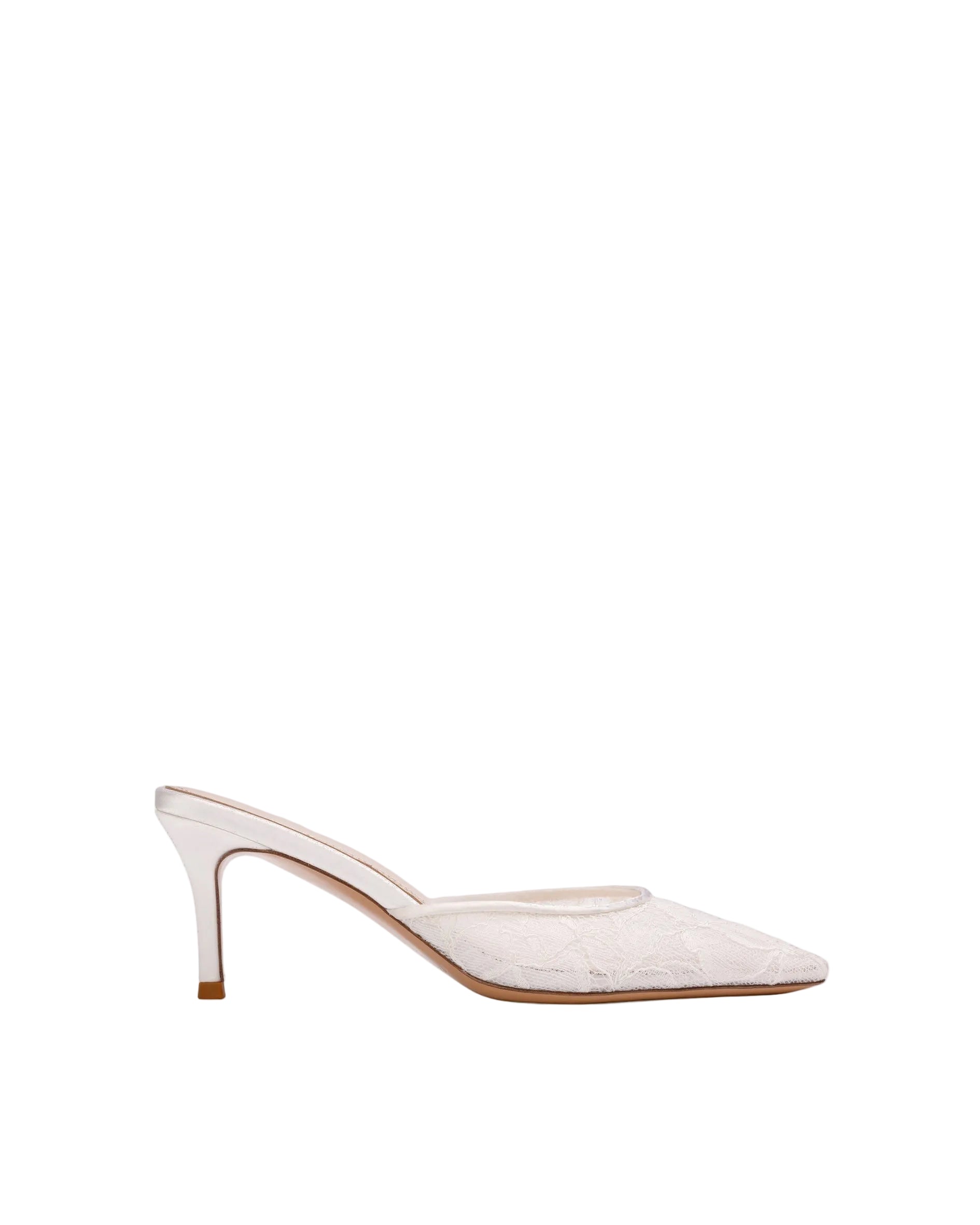 Jayla 70 Mule in White Floral Lace