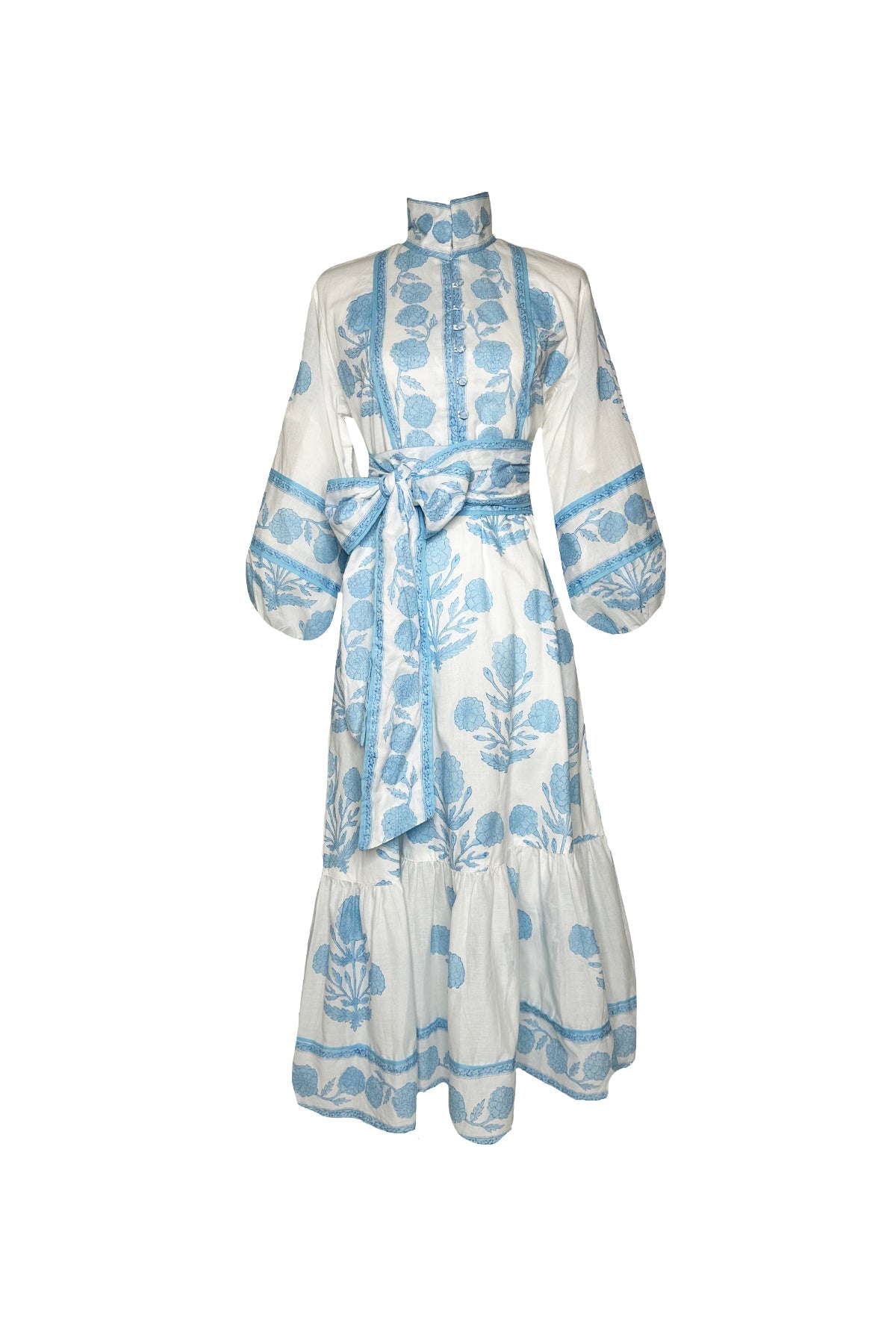 Flounce Dress in Baby Blue Marigold