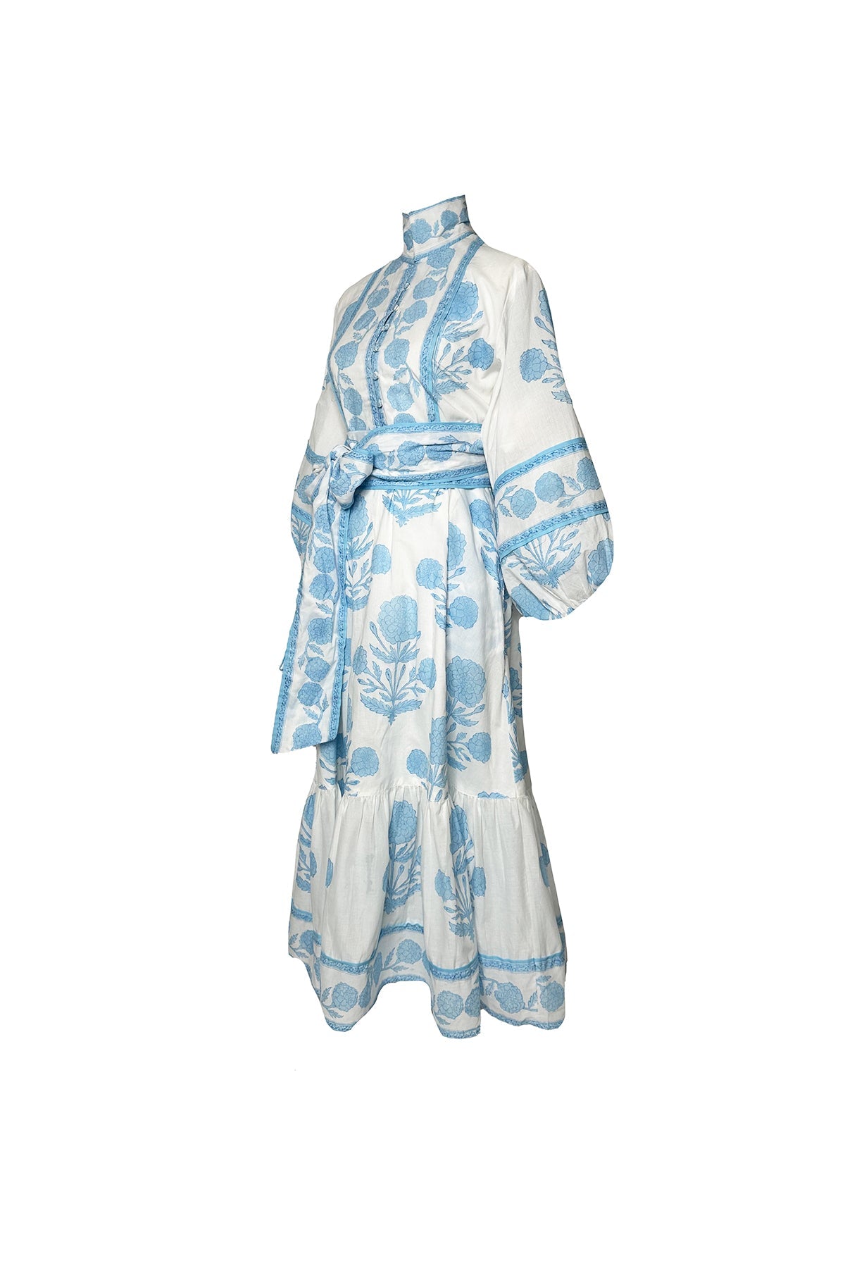 Flounce Dress in Baby Blue Marigold