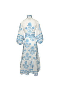 Flounce Dress in Baby Blue Marigold