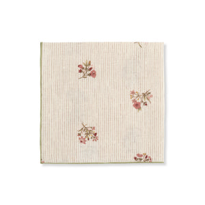 Set of Scarlet Flax & Field Posy Pinstripe Printed Napkins
