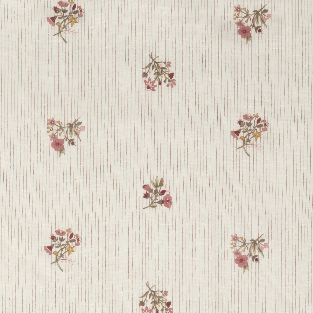Scarlet Flax & Field Posy Pinstripe Printed Tablecloth