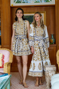 Flounce Dress in Chino & Navy Vintage Lily