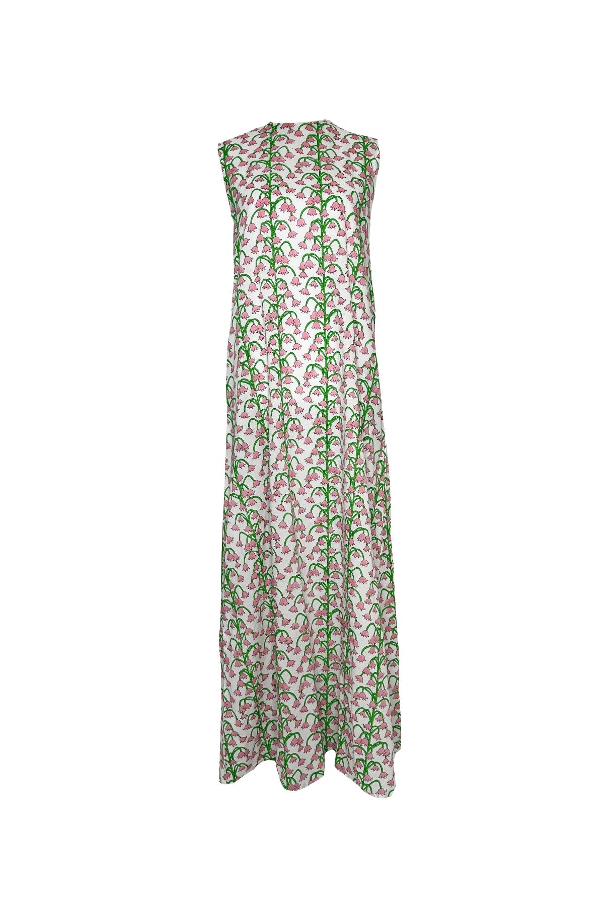 Tibi Dress in Guava & Kelly Green Lily of the Valley