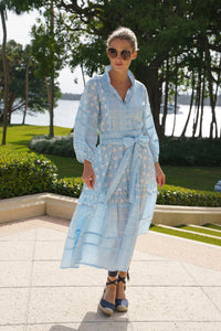 Flounce Dress in Baby Blue Caning