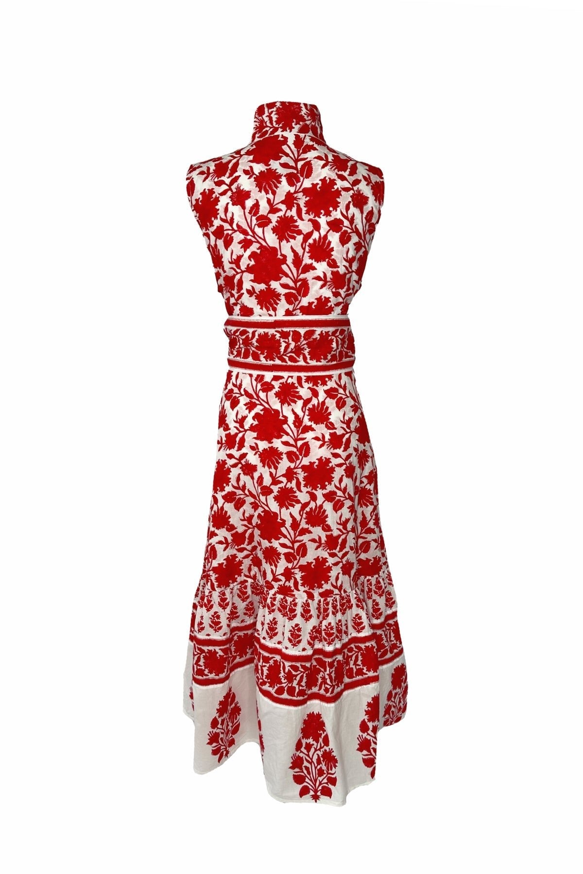 Sue Sartor Sleeveless Flounce™️ in Red/White Vintage Lily