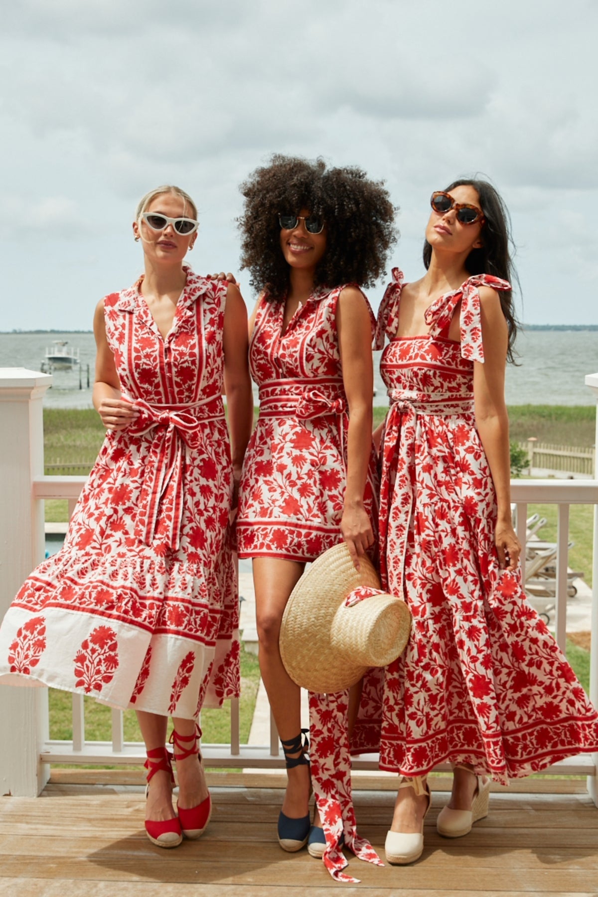 Annabel Sundress in Red/White Vintage Lily