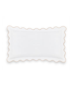 Rebecca Udall Alexandra Wavy Scalloped Bed Linen, Plaster Pink Flat Pillow