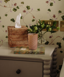 Rattan Square Tissue Box Cover in Natural