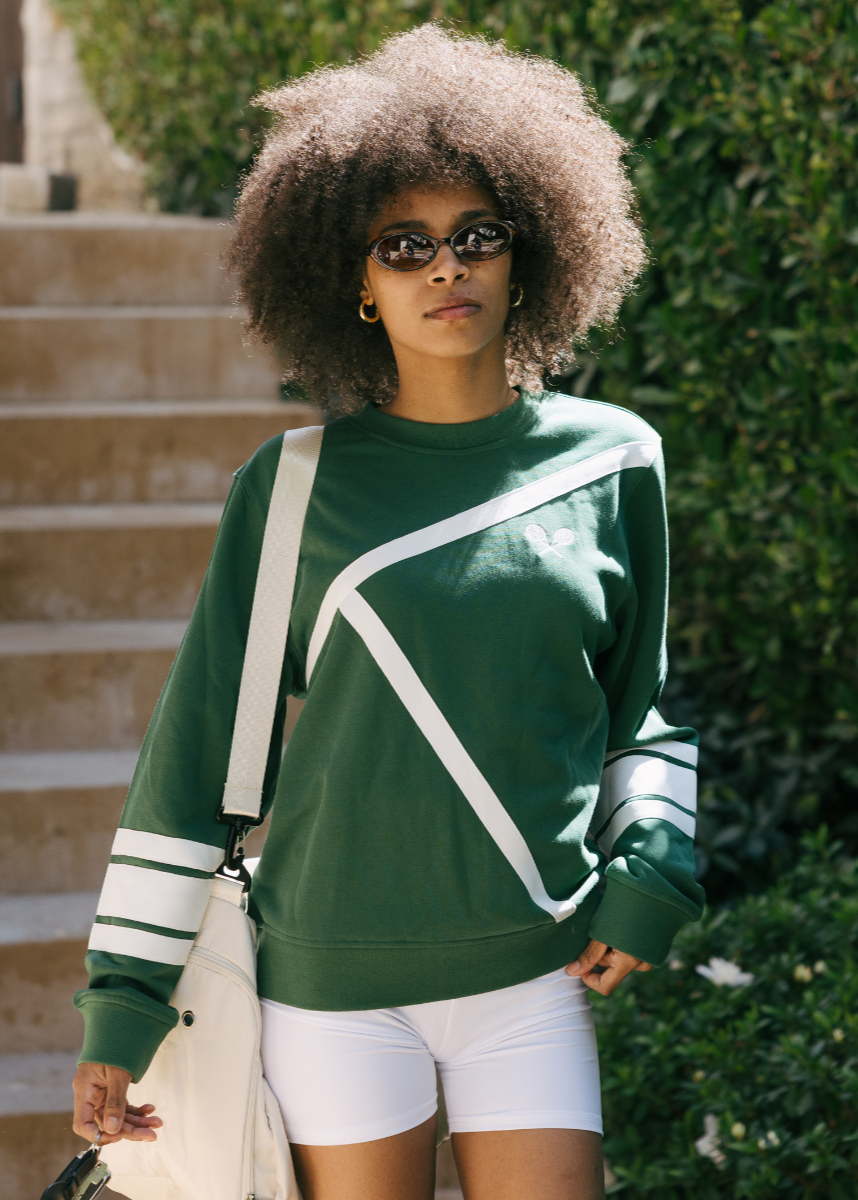 Elle Sweatshirt - Tennis Lines in Green